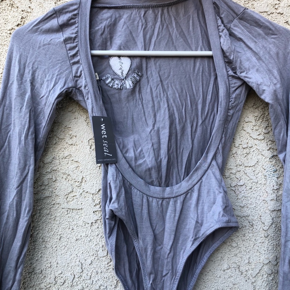 Heartbreaker Long Sleeve Wet Seal Bodysuit XS Open Back
